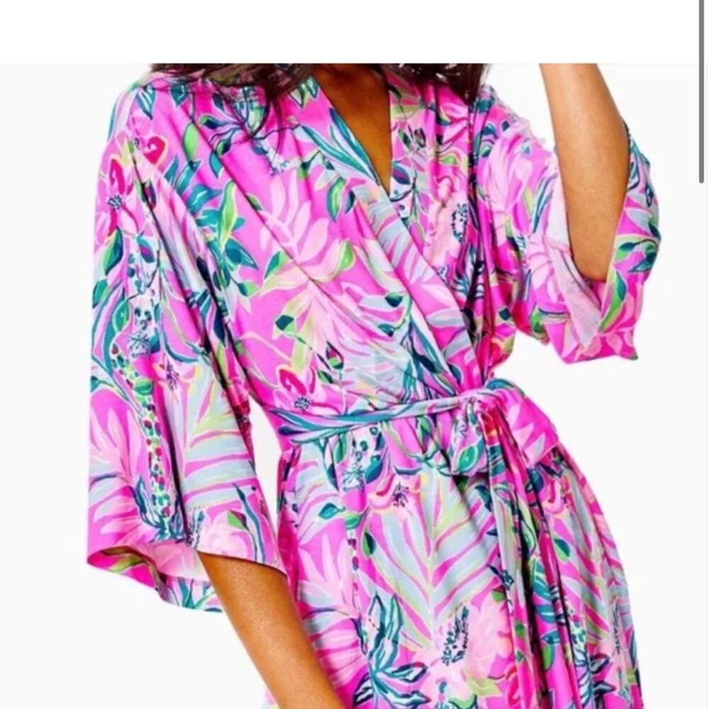 NWT Lilly Pulitzer Lucille Robe in I'm Feline Fine Rest and recharge XS XXS - Picture 9 of 12